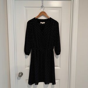 LOFT Black Polka Dot Dress